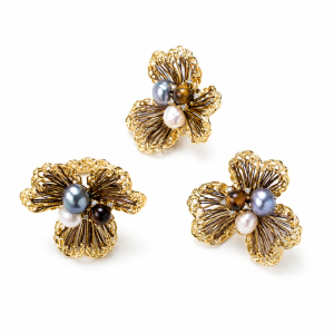 Natural Freshwater Pearl Floral Brooch